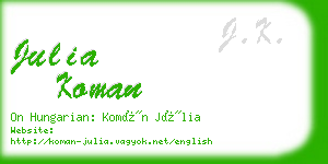 julia koman business card
